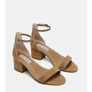 Women's Steve Madden IRENEE Block Heel‎ Dress Sandals, Tan Nubuck, Size 8.5